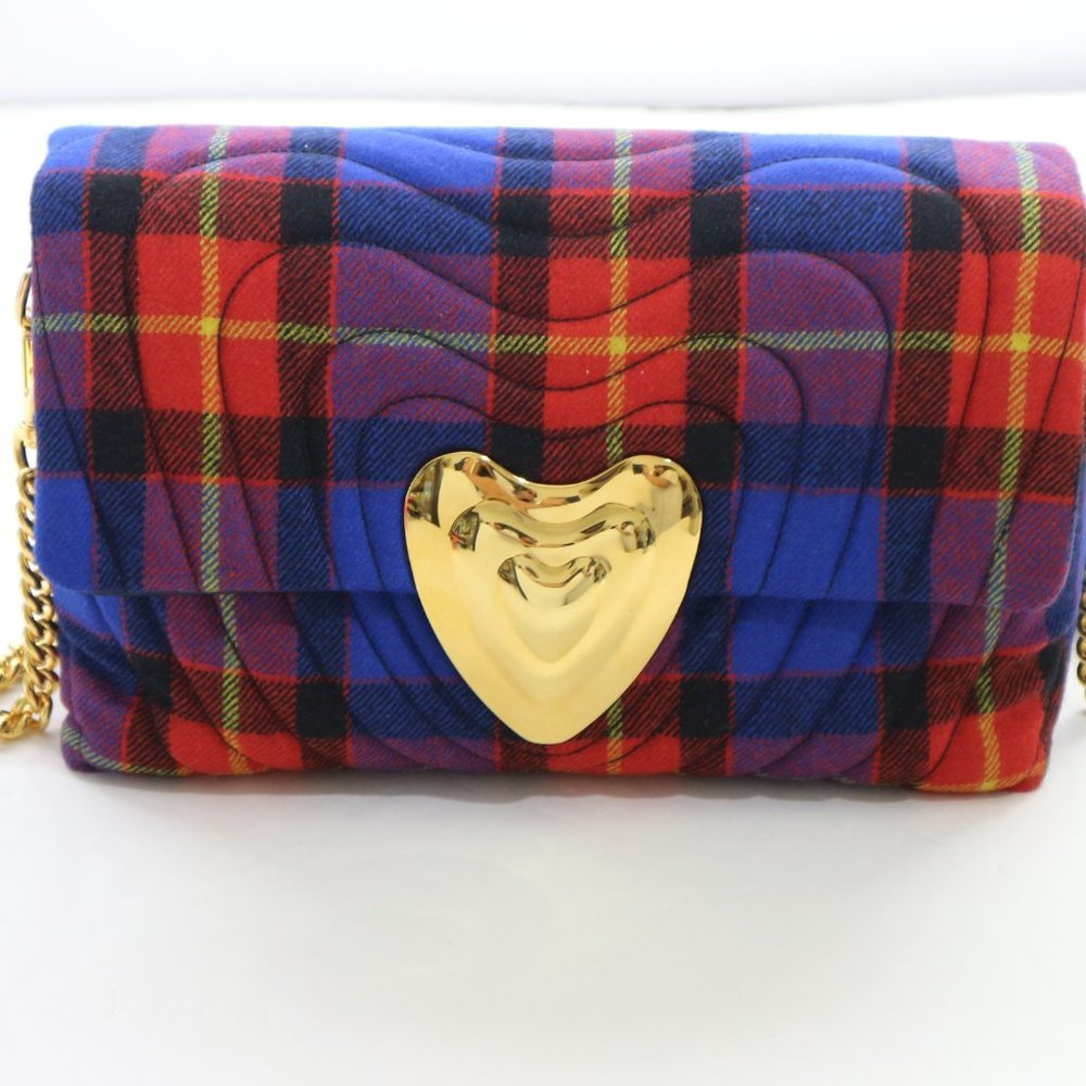 Escada Medium Soft Quilted Medium Heart Bag Indigo